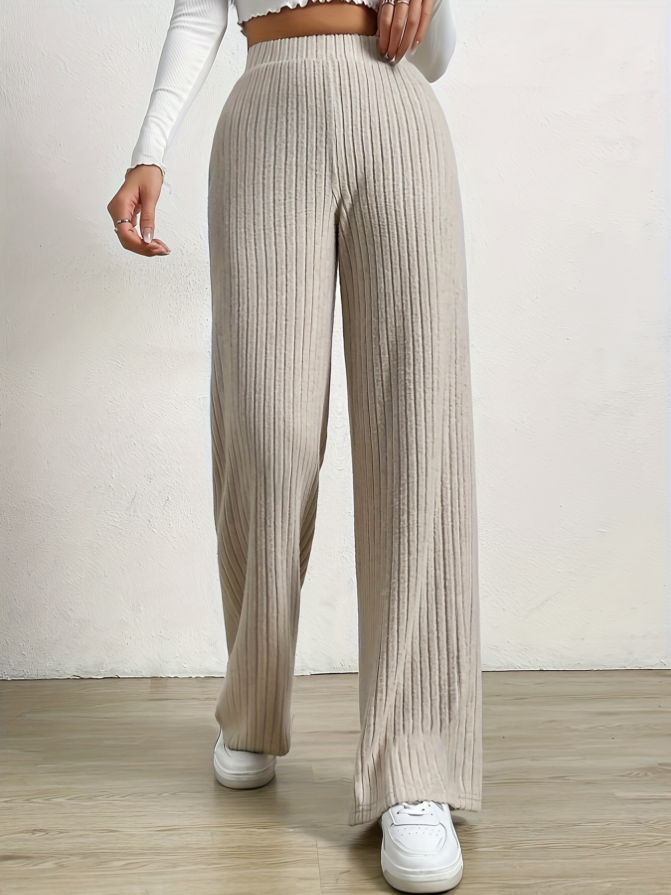 Curvy Girl Knitted Wide Leg Pants