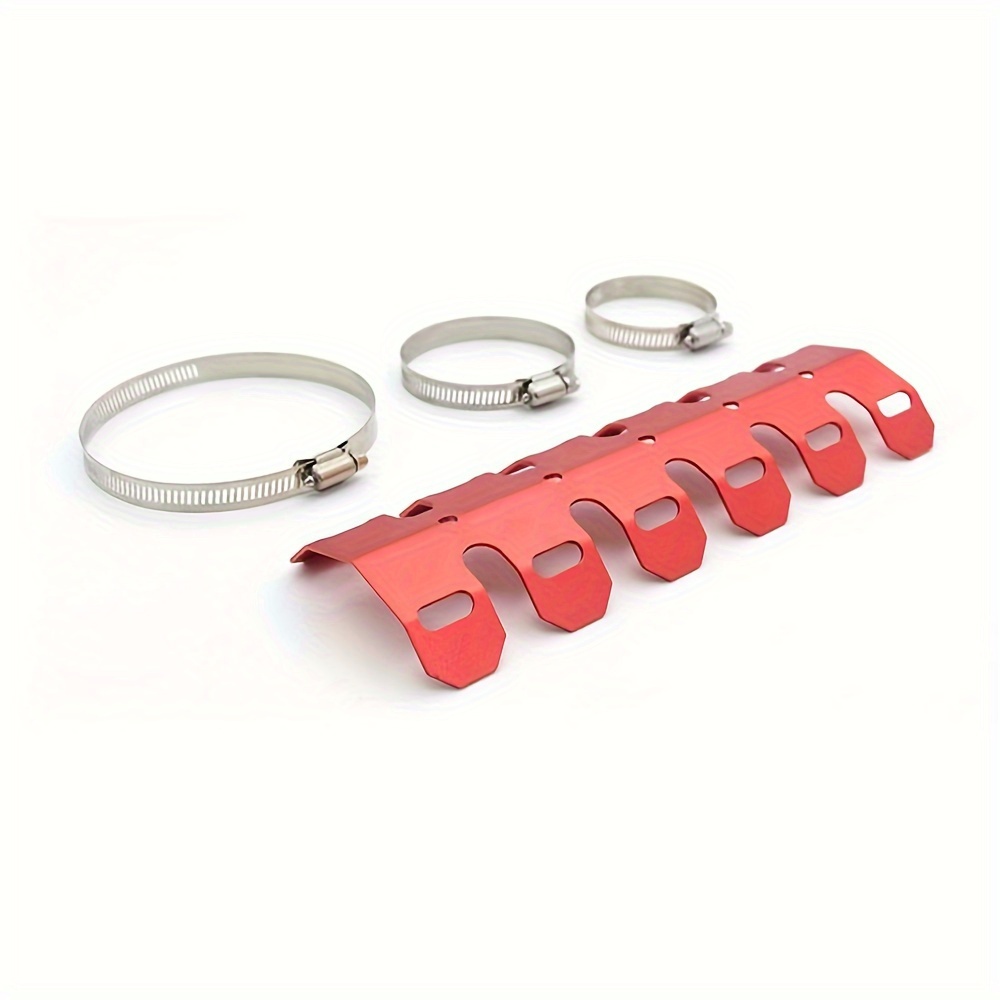 TEMU Motorcycle Modified Universal Exhaust Pipe Protection Heat Shield Aluminum Alloy Protection Short Heat Dissipation Anti-scalding Device