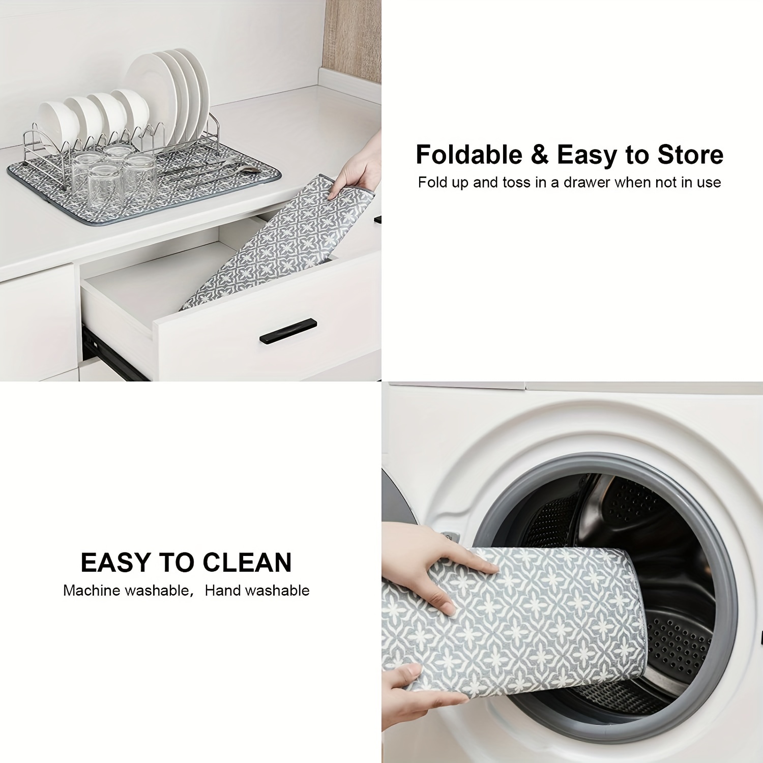 Upgrade Your Kitchen With A Stylish & Super Absorbent Microfiber Dish  Drying Mat! - Temu