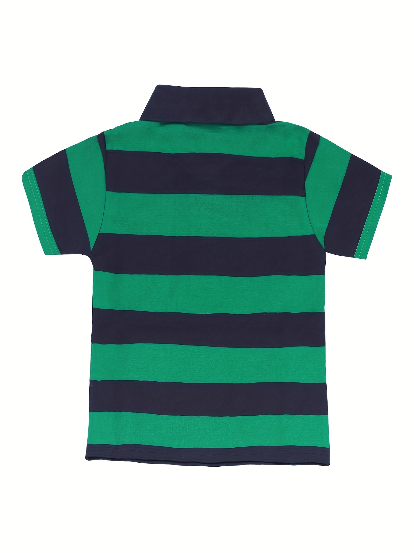 Cotton polo shirt - White/Green striped - Kids