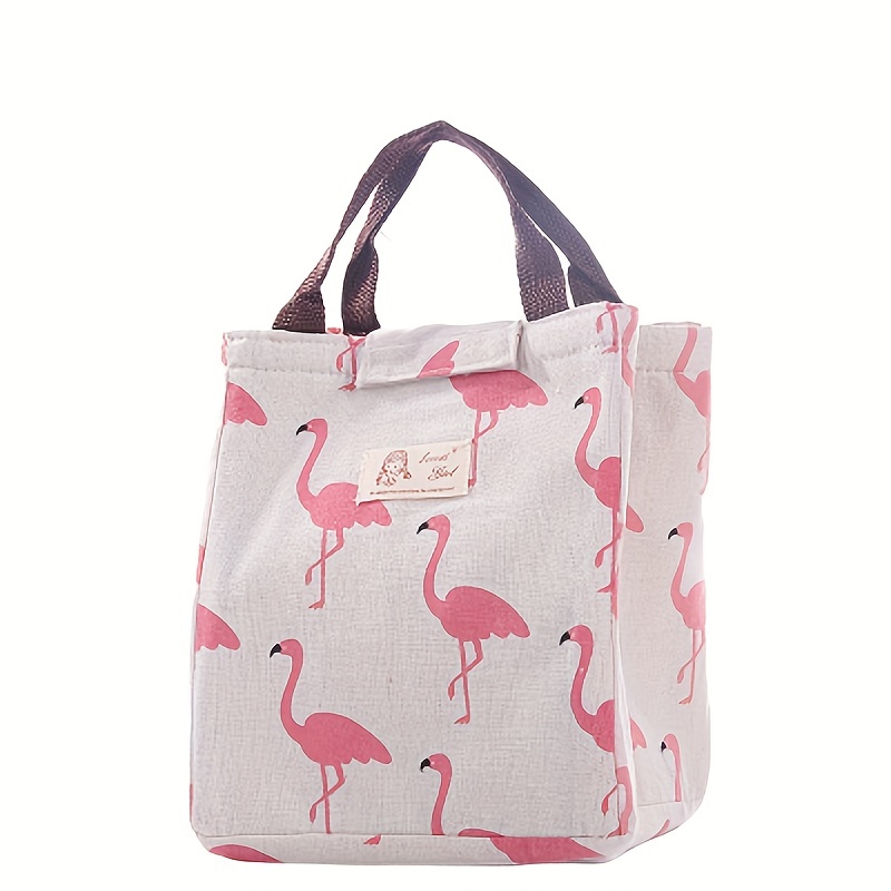 Flamingo Pattern Insulated Lunch Bag, Modern Reusable Portable Lunch Bag  For Office Work School Picnic Beach - Temu