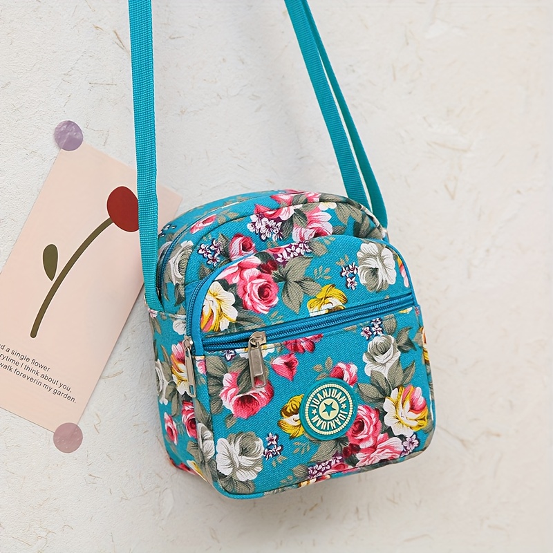 Flower Embossed Crossbody Bag, Women's Three Zipper Purse, Fashion Shoulder  Bag Gift For Mom - Temu