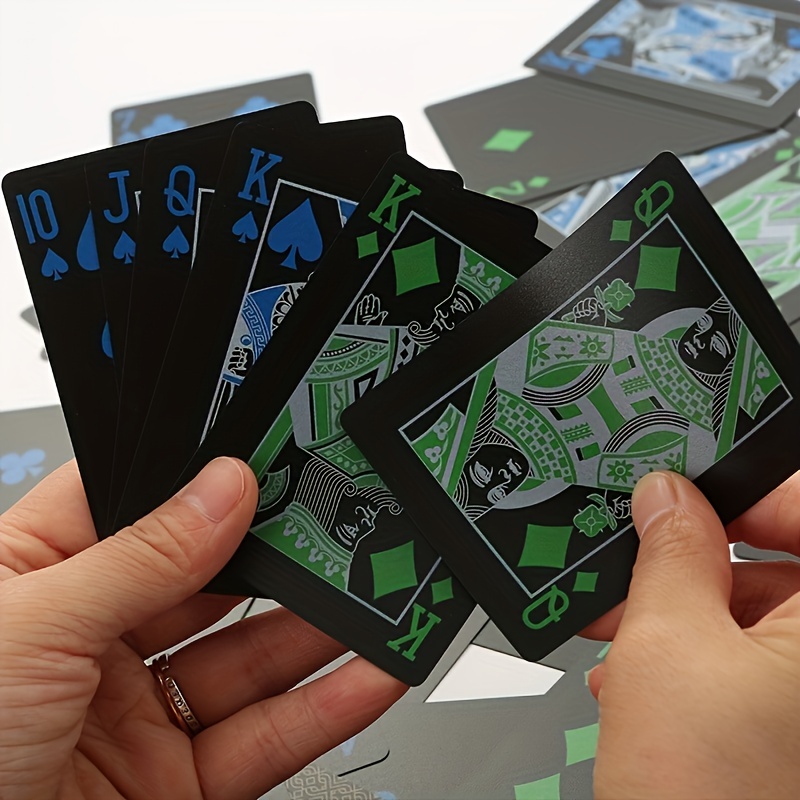 Black Plastic Playing Card Waterproof Wear resistant Printed - Temu