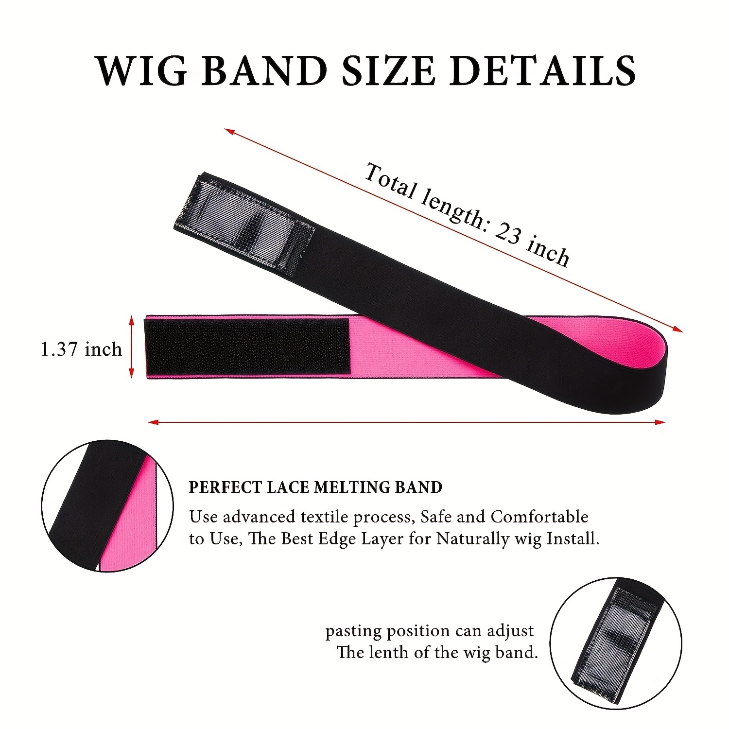  Wig Kit for Lace Front Wigs for Beginners 7Pcs, Lace Melting  Elastic Band for Wigs, Edge Laying Scarf with Wig Caps, Eyebrow Razors,  Tweezers, Edge Brush, Wig Grip Headband, Mini