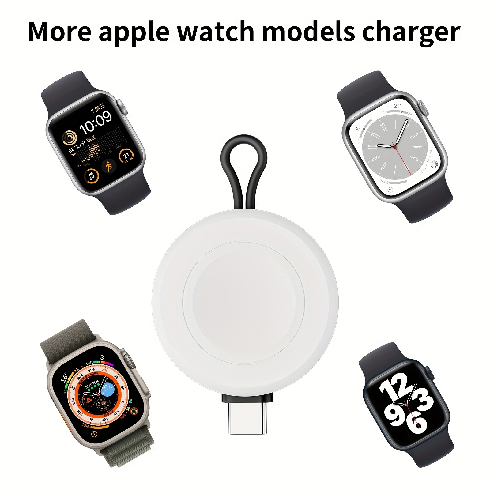 Chargeur portable Apple Watch, chargeur magnétique sans fil de voyage pour Apple  Watch avec connecteur USB A et USB C 