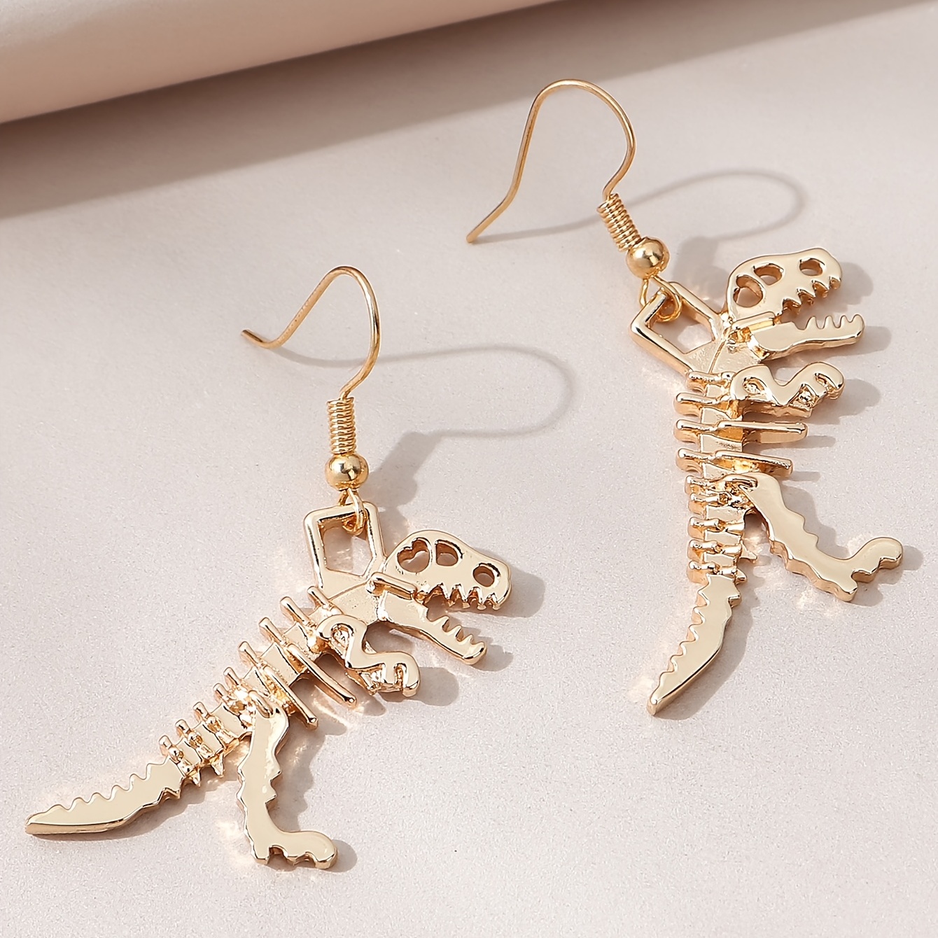 Punk Style Dinosaur Skeleton Drop Earrings