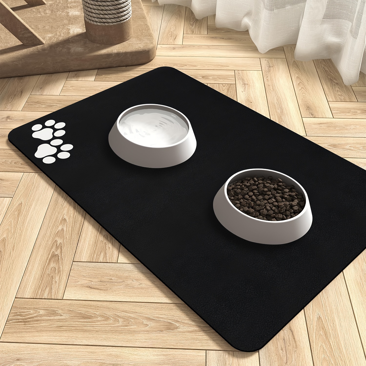 Pet Feeding Mat Absorbent Dog Mat For Food And Water Bowl no - Temu
