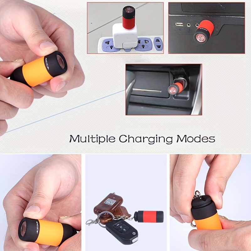 portable led light usb rechargeable outdoor waterproof keychain flashlight multicolor mini flashlight details 4