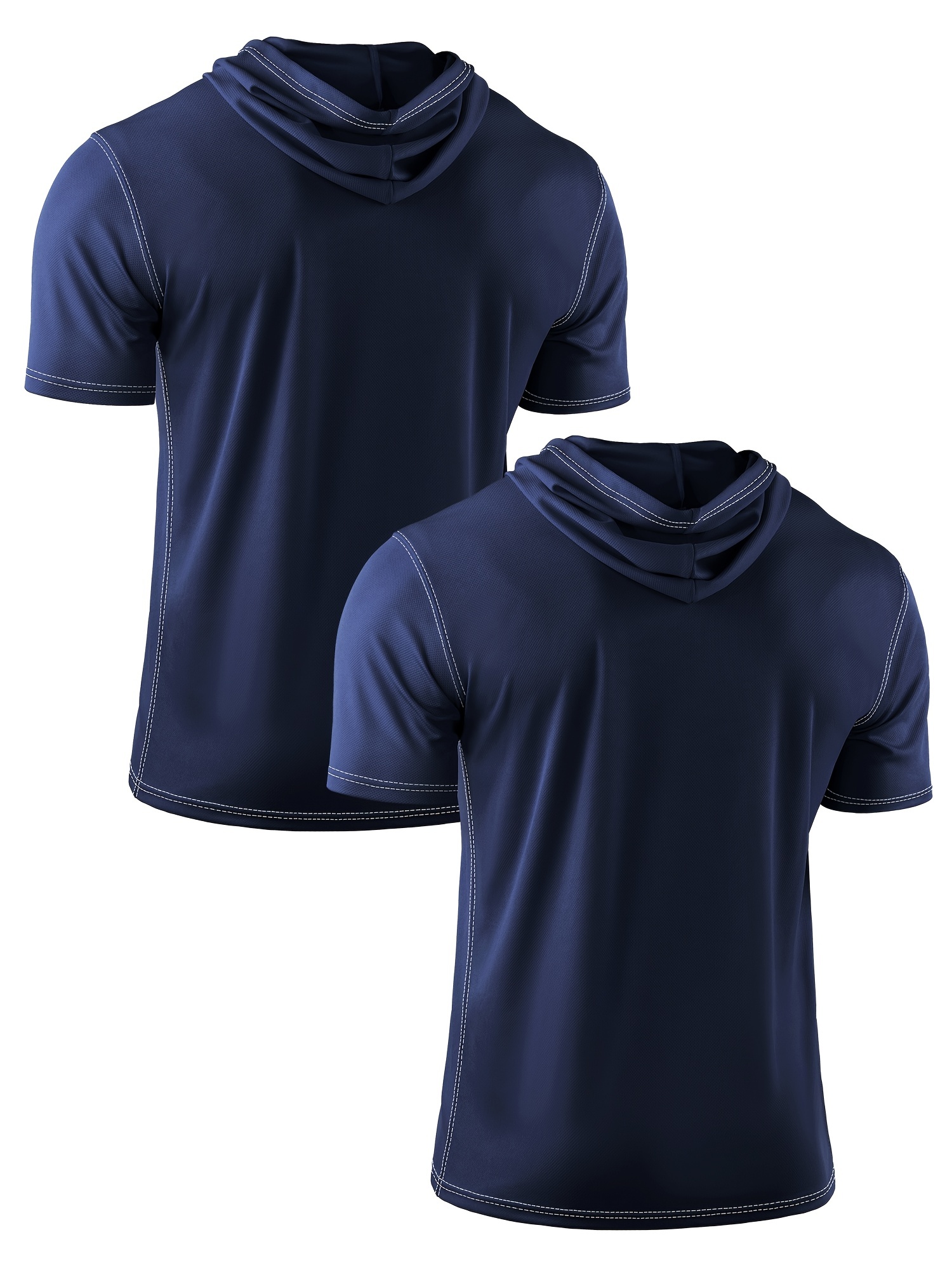 Short Sleeves Men's Sports Hooded T-shirt - Men's Fitness Apparel