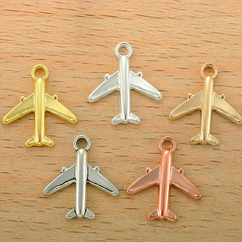 

50pcs Diy Alloy Aircraft Accessories Plane Pendant Alloy Plane Charms For Handmade Necklace Keychain Jewelry Pendant Making Accessories
