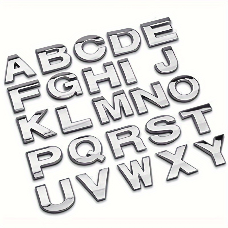 

Car 3d Letter Car Stickers, English Letter Car Mark Diy Letter Number Metal Car Body Stickers, Word Mark, Tail Mark Silvery