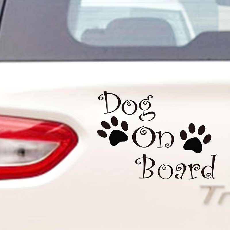 

Car Reflective Stickers Dog On Board Dog Paw Rubber Printed Reflective Body Stickers Cover Scratches