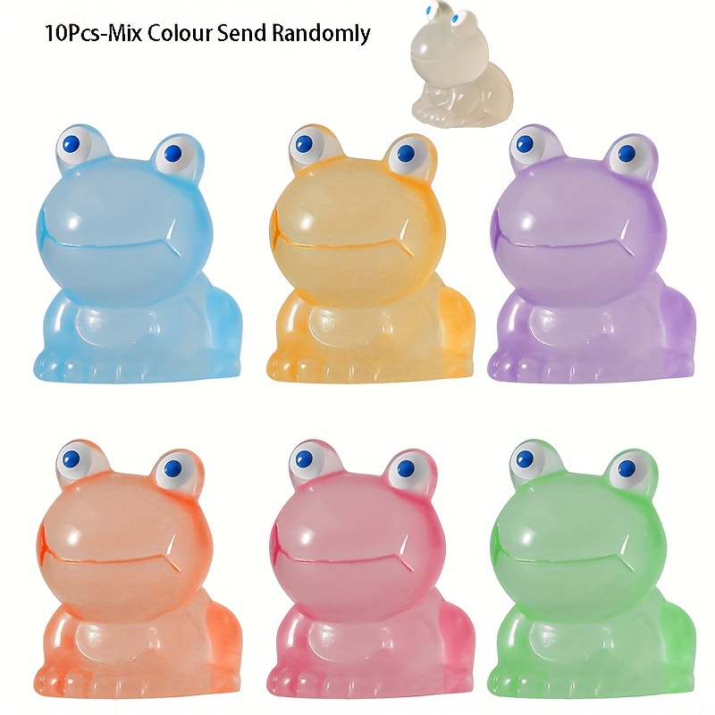 Luminous Resin Mini Frogs Cute Frog Glow In The - Temu