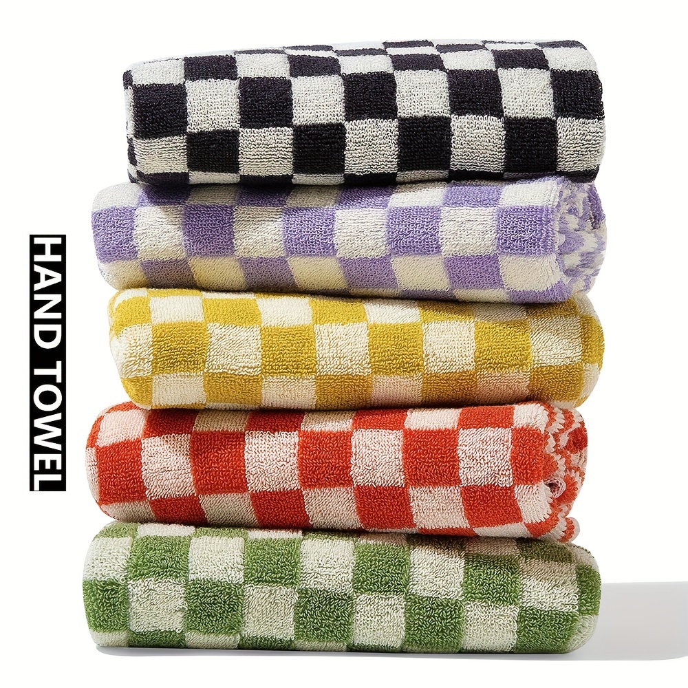 Checkered Hand Towels Minimalist Checkerboard Fingertip Towels