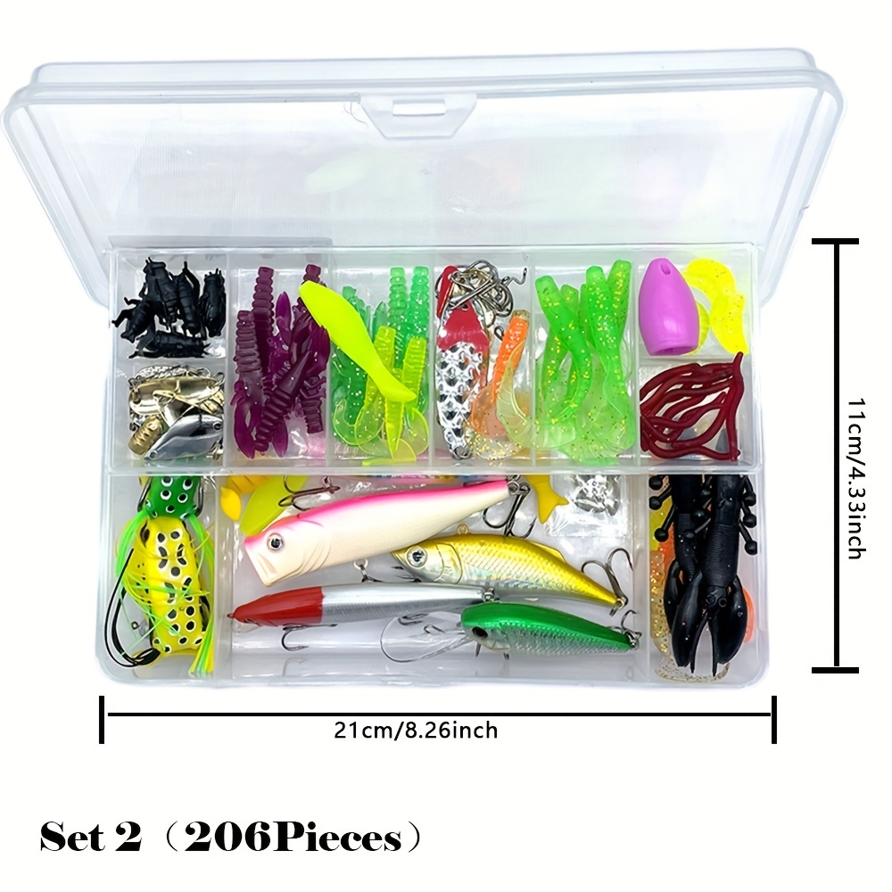  Fishing Lures Baits Tackle Kit for Bass Trout Salmon Fishing  Tackle Box Including Spoon Lures Soft Plastic Worms Crankbait Jigs Fishing  Hooks,108/70Pcs Fishing Gear Lures Kit Set (70) : Sports & Outdoors