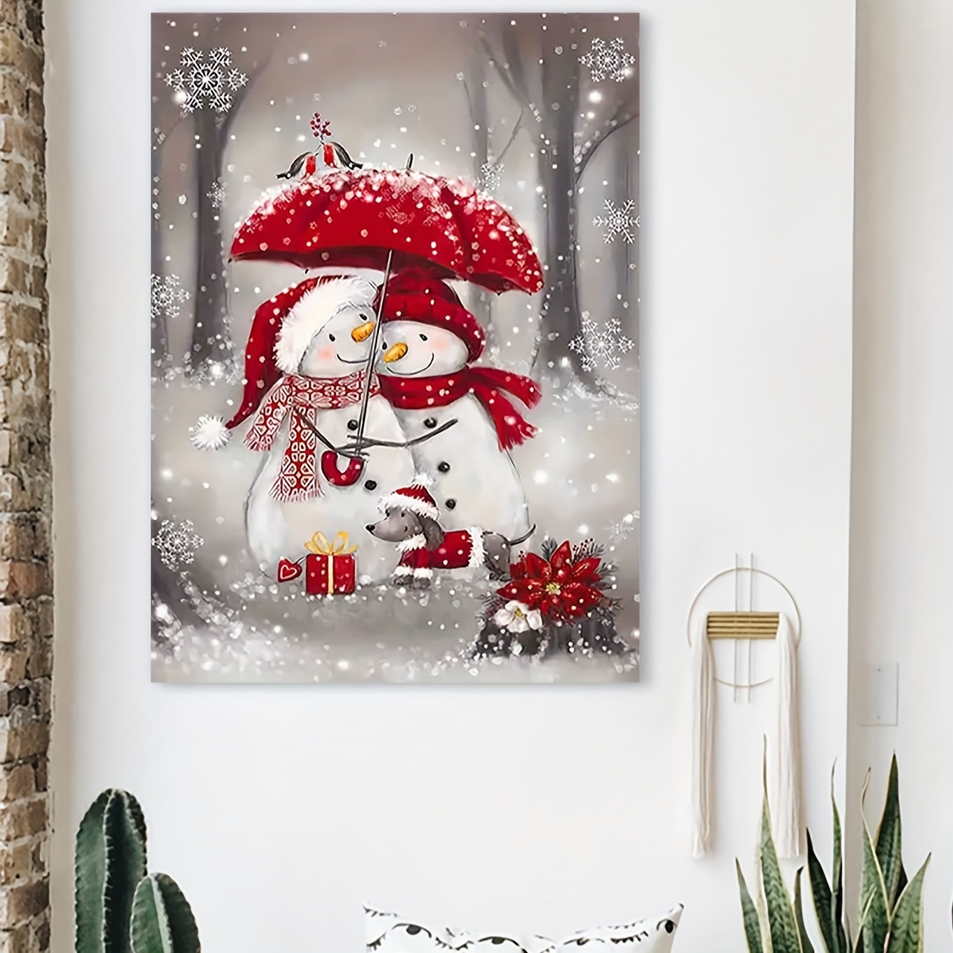 Christmas Decorations Canvas Wall Art Vintage Santa Winter - Temu