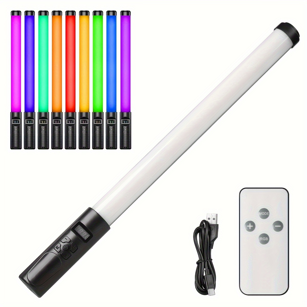 RGB LED Video Light Stick: Handheld Photography Light Wand with Light  Stand, Magnet, and 29 Scene Modes for Vlogging and YouTube Shooting!