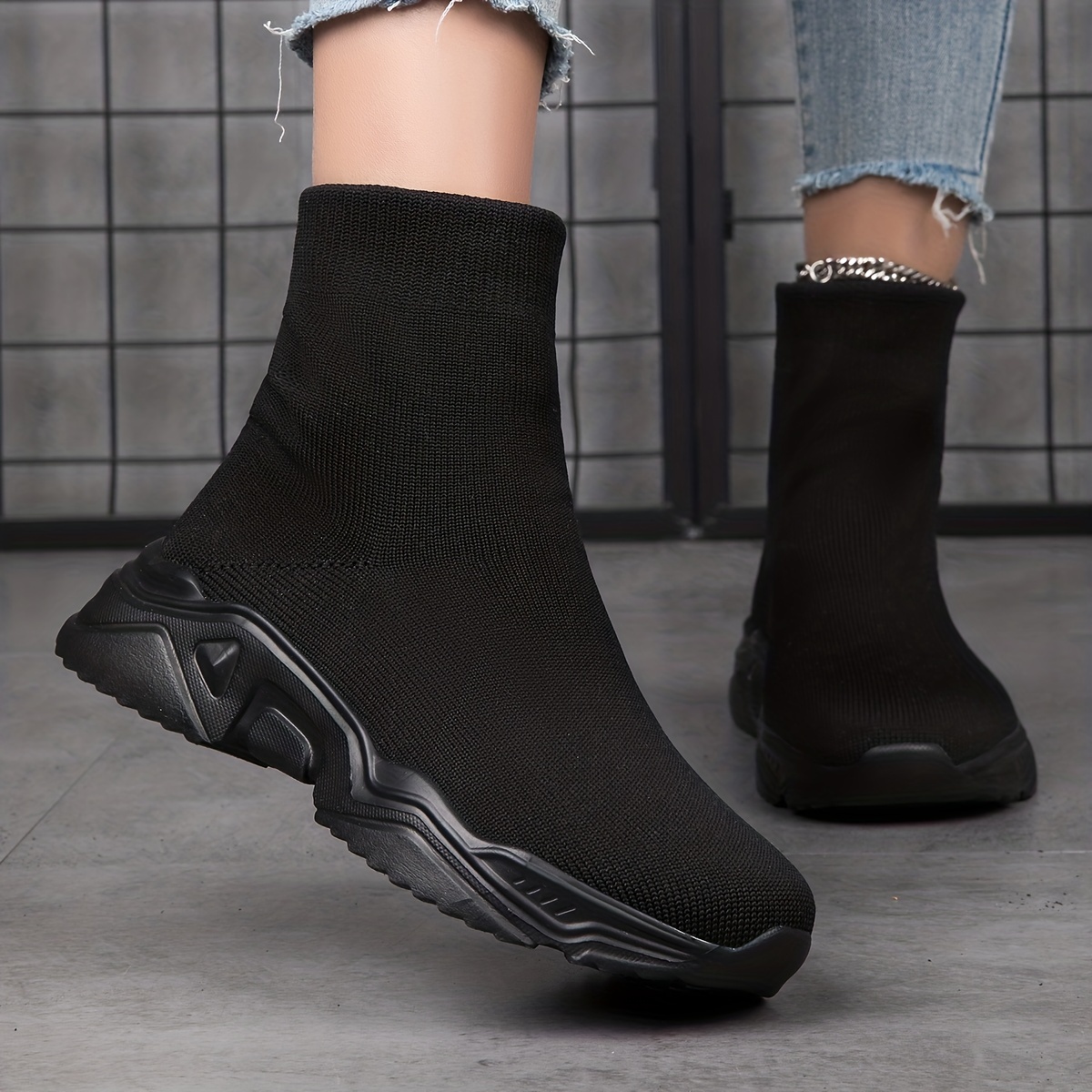 Women's High Top Breathable Sneakers Lightweight Slip On Shoes