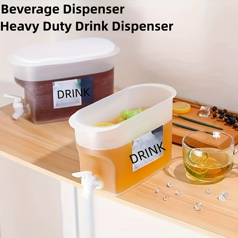 2.5 Gallon Drink Dispenser For Fridge,Beverage Dispenser With Spigot.  Milk,Lemonade Dispenser,Juice Containers With Lids For Parties And Dairly