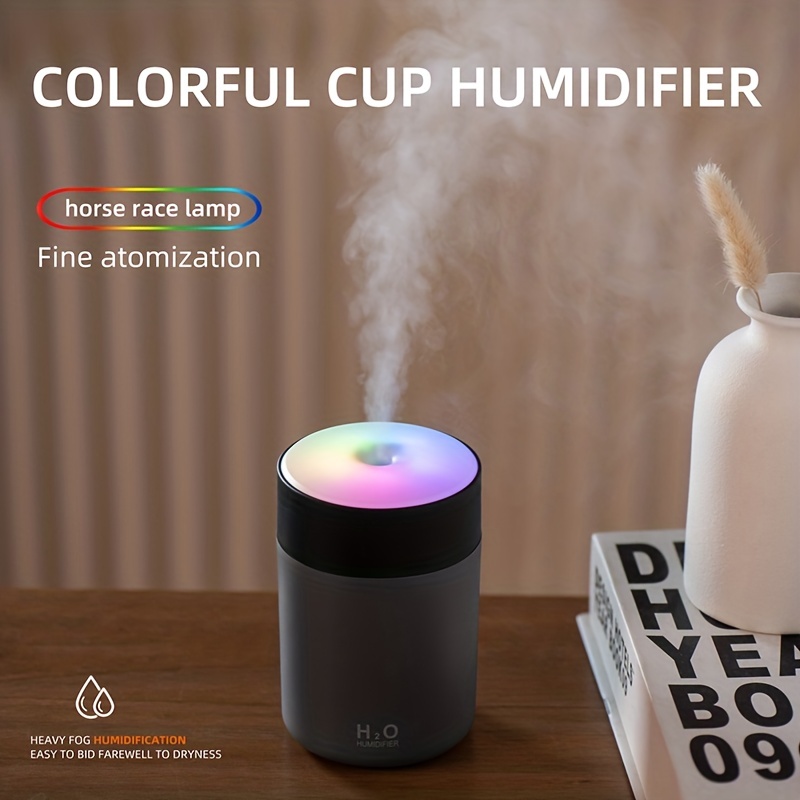 Car Small Air Humidifier Aroma Diffuser Portable Rainbow Steam