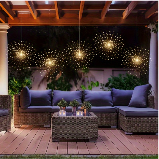 two layer led lamp bead hanging fireworks light usb control 8 functions with remote control holiday string lights christmas valentines day garden light outdoor atmosphere light 3pack 4pack 5pack 10pack details 2