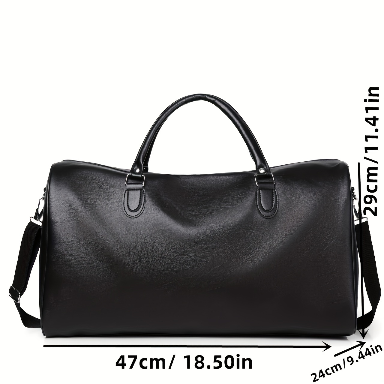 1 Bolso Negro Hombre Bolso Moda Bolsa Viaje Cuero Pu Gran - Temu Chile