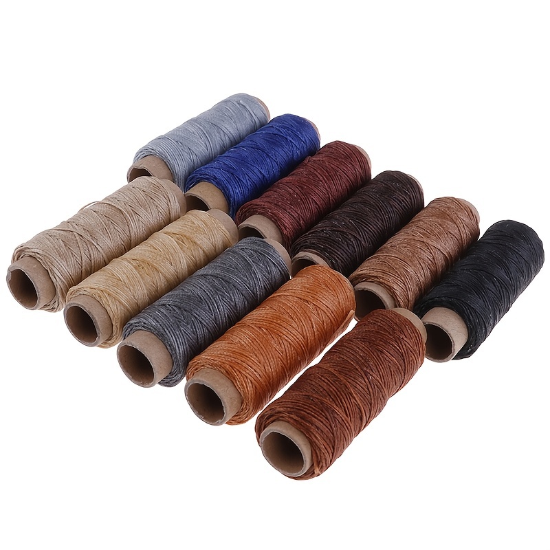 Leather Sewing Waxed Thread,15 Colors 54Yards Per Spool Stitching Thread  for Leather Craft DIY,Bookbinding,Shoe Repairing,Leather Sewing