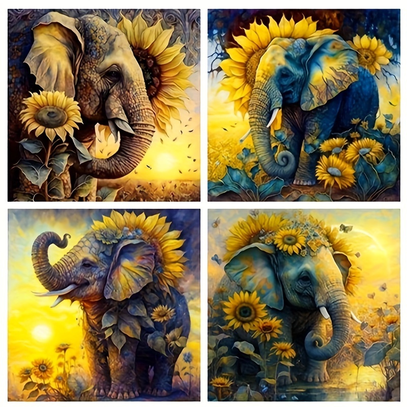 Kits Arte Pintura Diamante Imitación Adultos Diseño Elefante - Temu