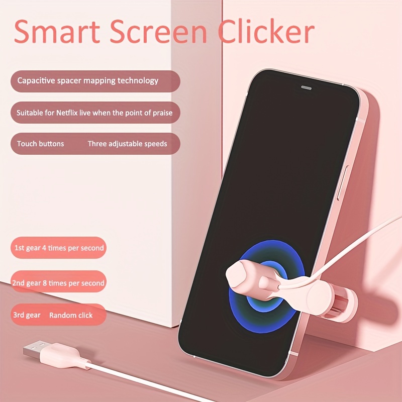 Auto Clicker, Auto Screen Clicker, Clip-on Clicker Simulated Finger  Clicking, USB Device Screen Auto Clicker, Suitable for Games, Live  Broadcasts