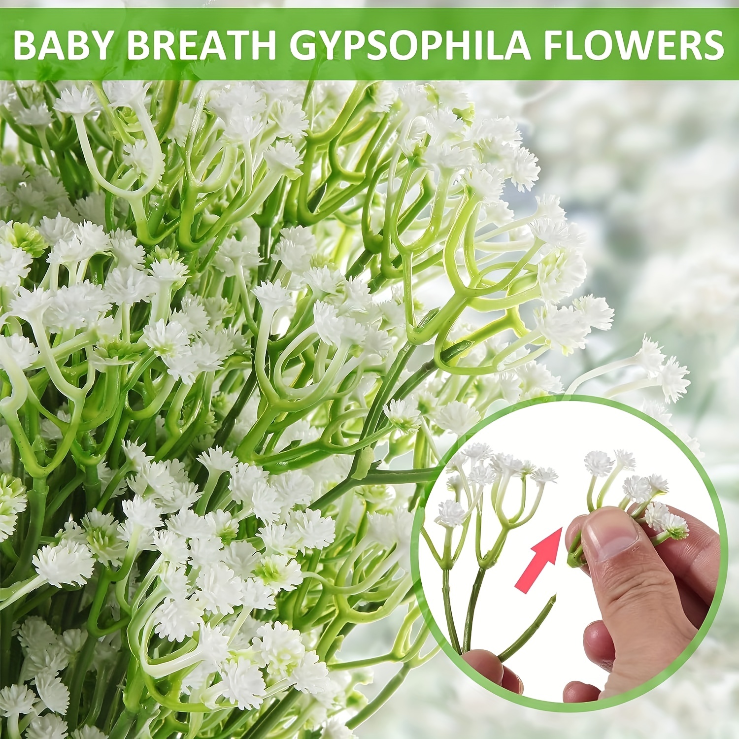 White Baby Breath Artificial Flowers Faux Babys Breath - Temu United Arab  Emirates