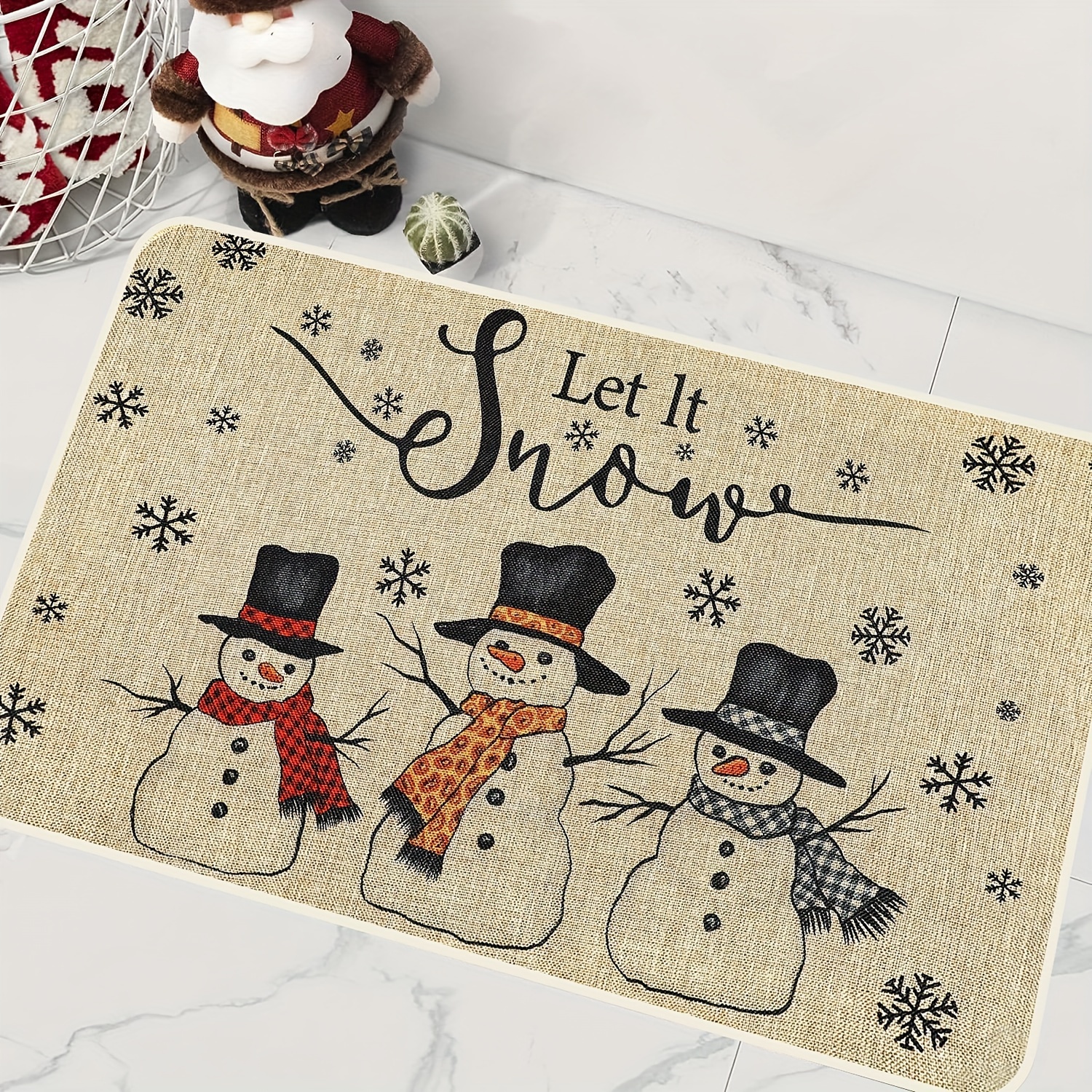 Christmas Themed Diatom Mud Doormat Non slip Waterproof And - Temu