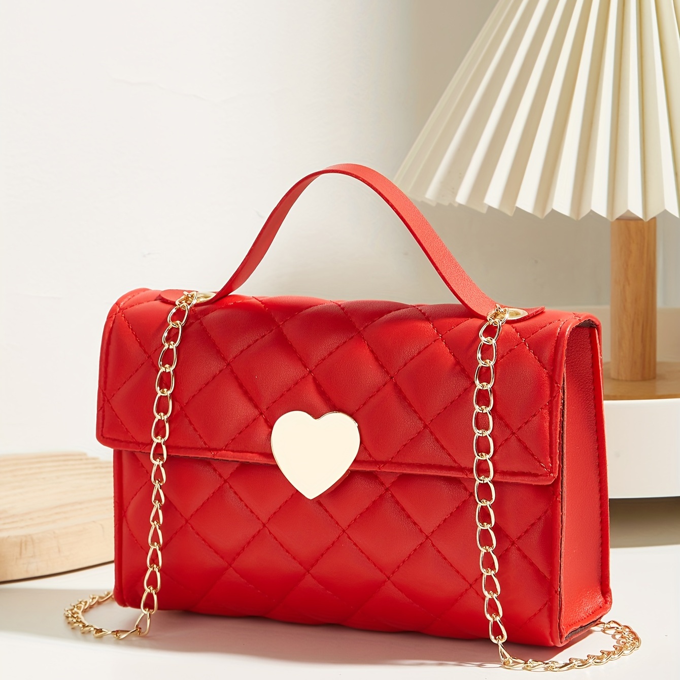 Quilted discount red purse