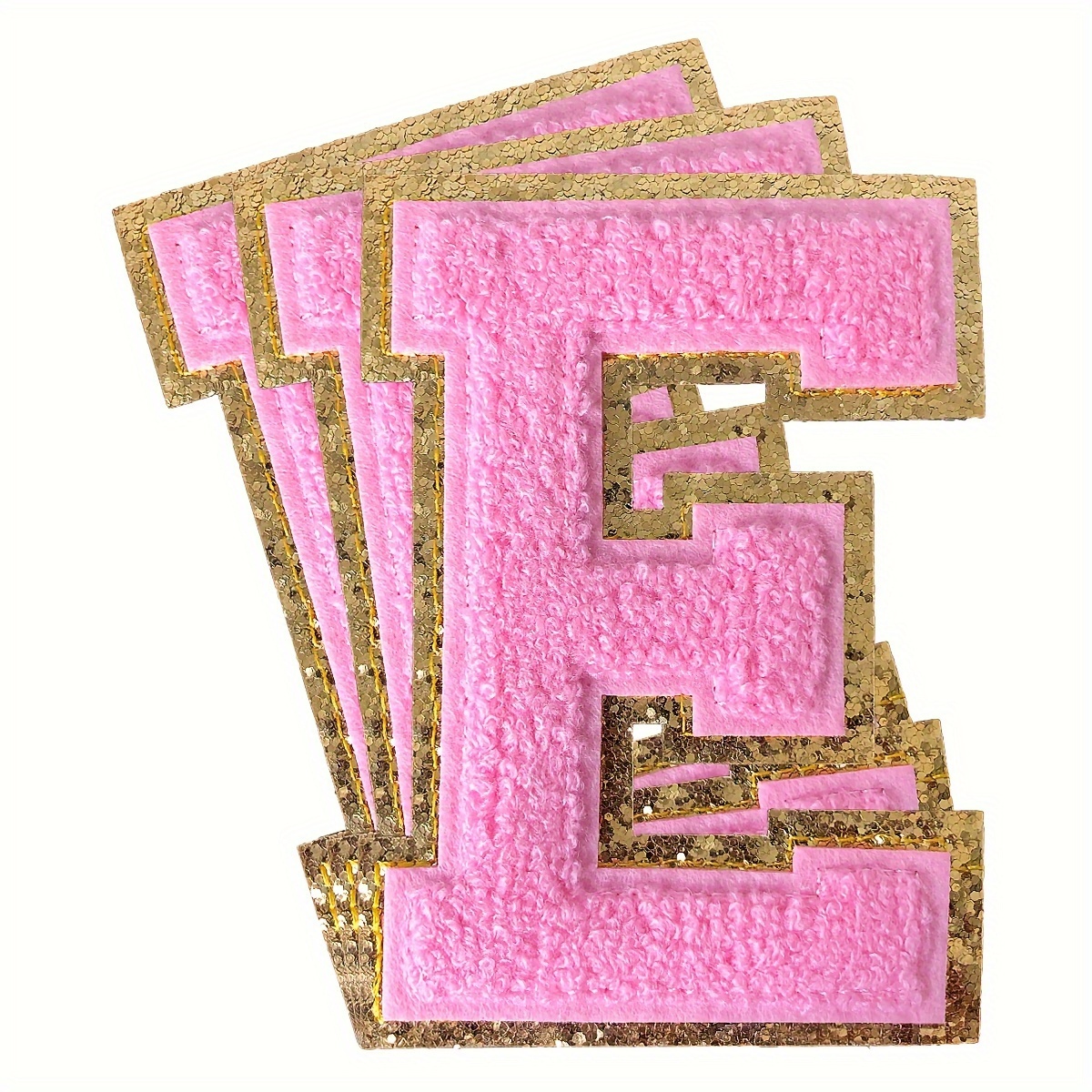 156 Pcs Chenille Glitter Letters Stick-On, Sew- On Colorful Letter Patches
