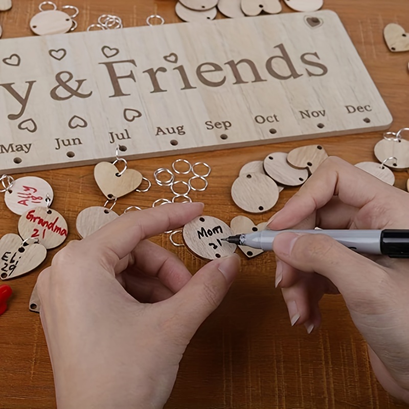 Regalos de Navidad para mamá, abuela de hija, calendario de madera para  colgar en la pared, placa de seguimiento de cumpleaños con etiqueta de 120