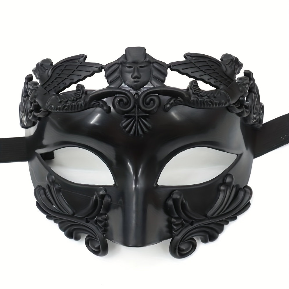 Black Venetian Man Masquerade Mask Full Face