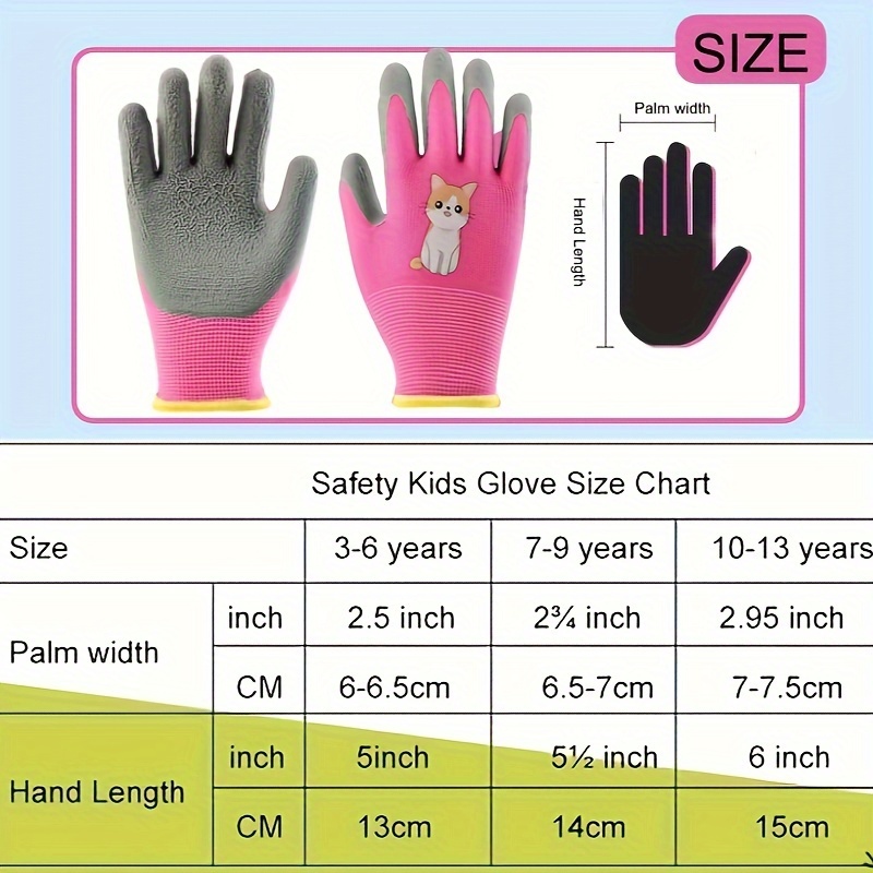 1 paire de gants de jardin pour enfants, doublure élastique tricotée, paume  enduite de latex résistant à l'eau/salissures, antidérapant - Temu Belgium