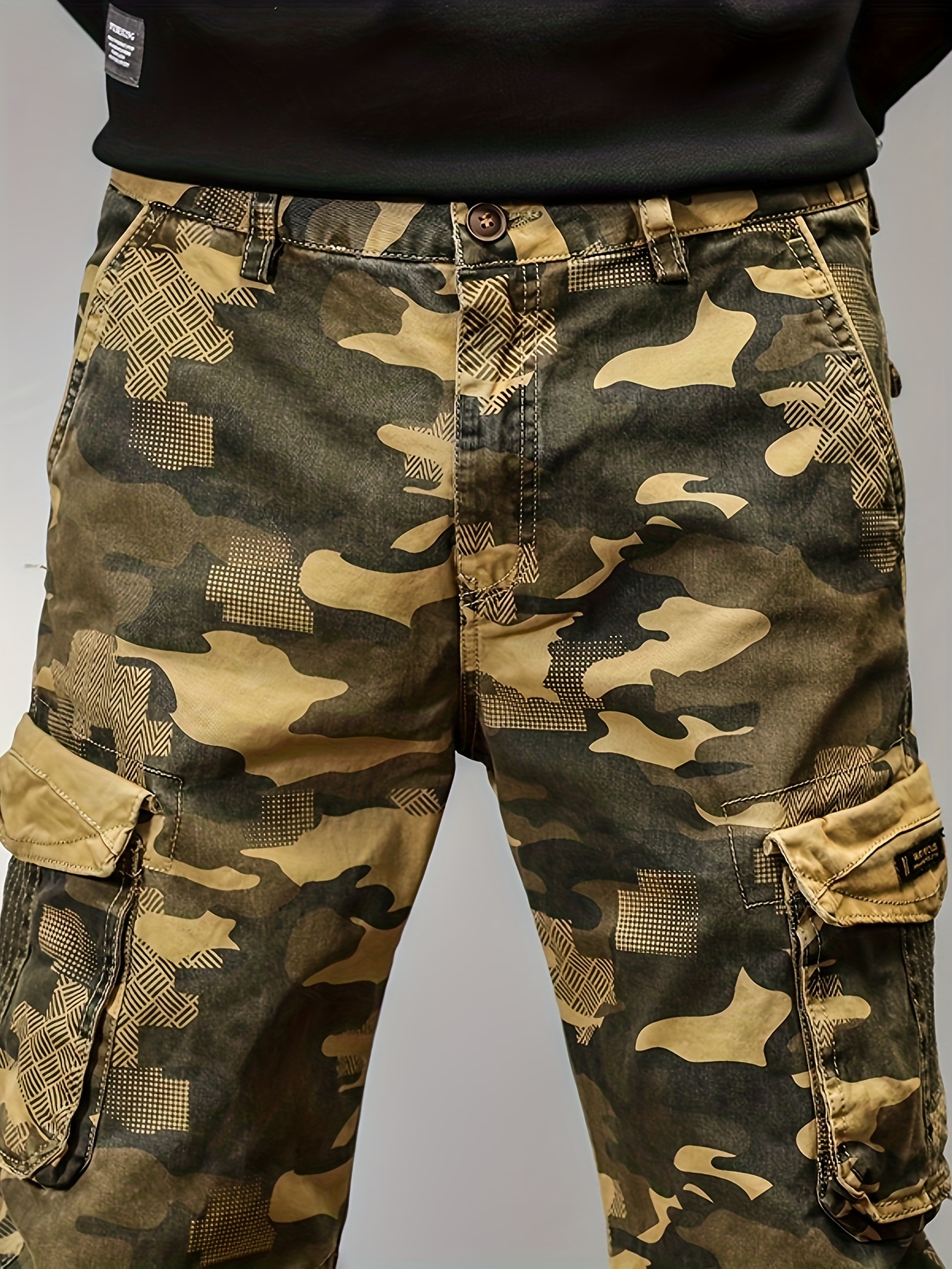 Herren Cargo Shorts Camouflage - Leichte Wanderhose Mit Vielen Taschen