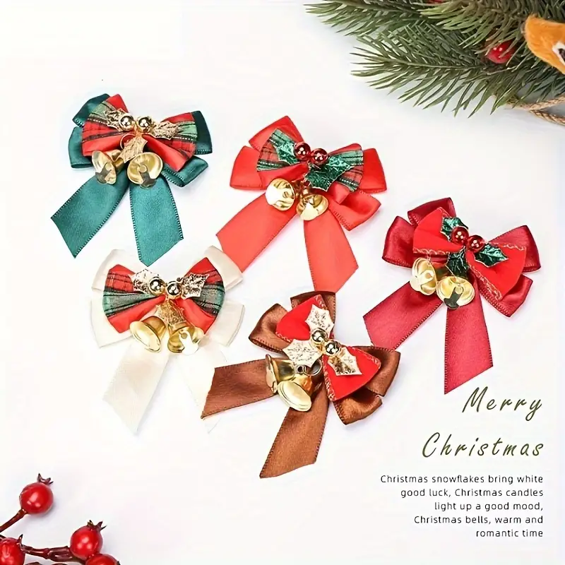 Gift Wrap Bow Christmas Gift Wrap Decoration Bow With Bells - Temu