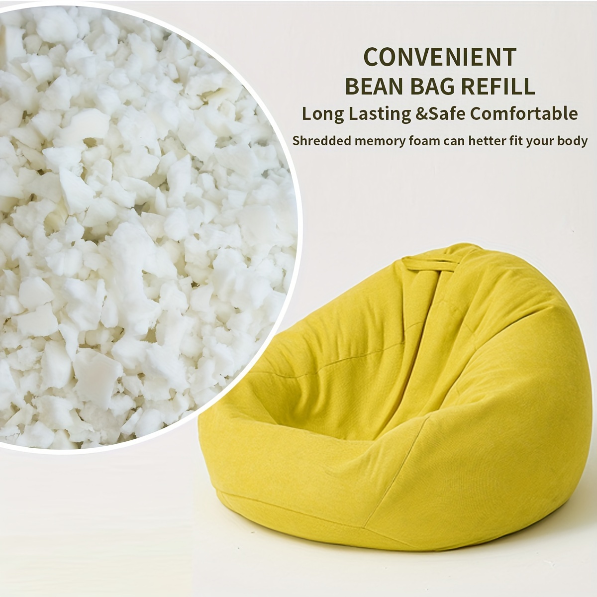 5lbs Filling Memory Foam Crumbs High Elastic Sofa Pillow - Temu