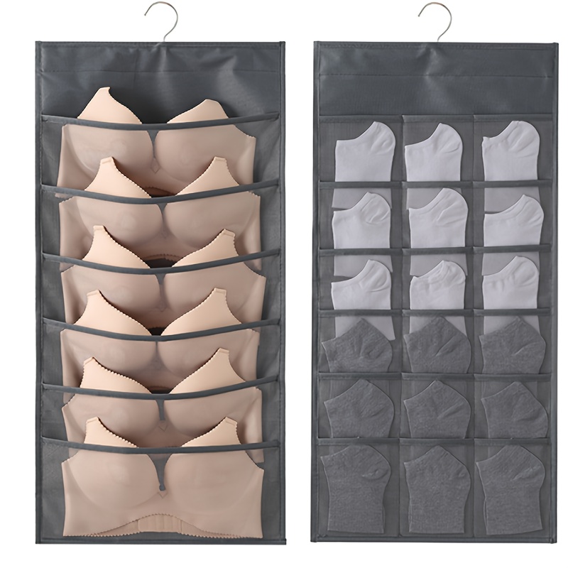 1pc Double-sided Hanging Organizer For Socks, Bras, And Underwear, Portable  Mesh Multi-pocket Storage Bag For Door Rear