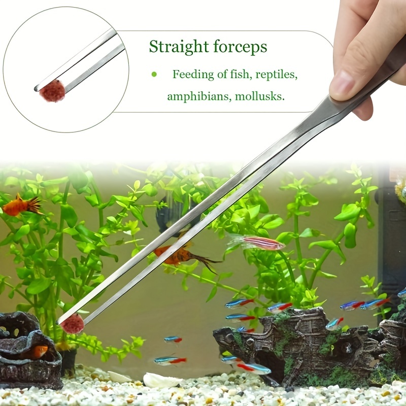 2 pcs Stainless Steel Feeding Tongs and Aquarium Tweezers Set