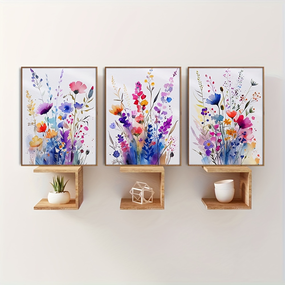 Framed Painting Watercolor Canvas Posters And Prints Wall - Temu