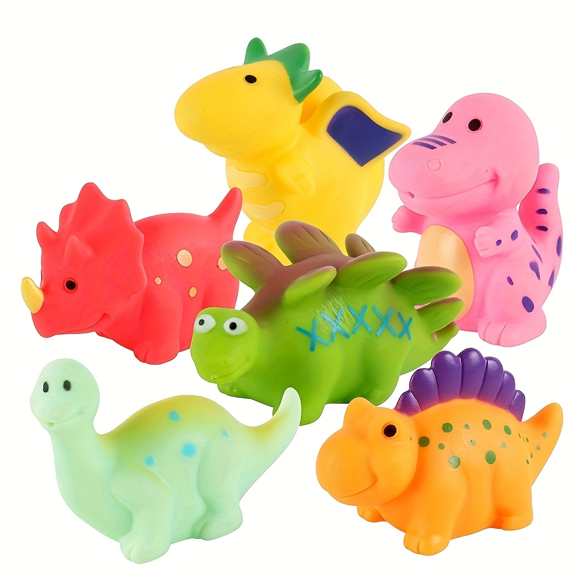  Baby Bath Toys, 6PCS Dinosaur Bath Toys No Hole