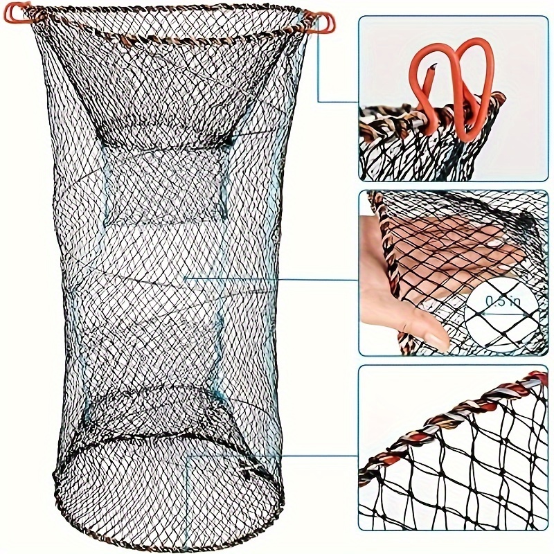 Outdoor 2-Layer Fishing Trap Net Nylon Fish Crab Guard Mesh Fish