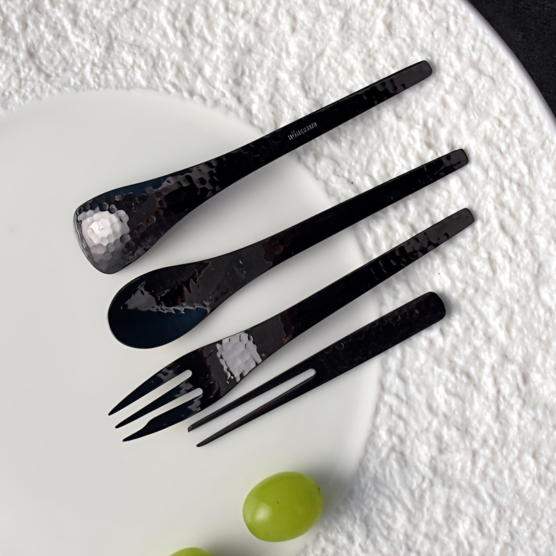 Couteau en acier inoxydable avec manche en céramique de fleur rétro,  cuillère à fourchette, cuillère à dessert, cuillère à café fourchette,  ustensiles de cuisine