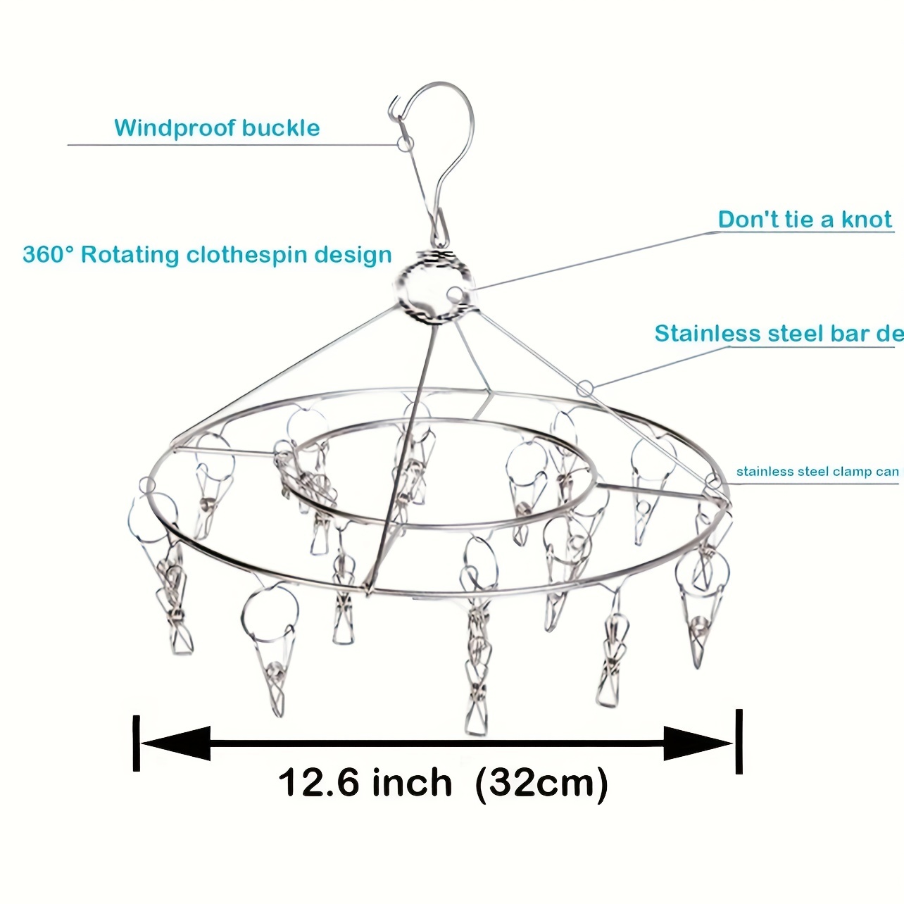 1pc Appendiabiti Con Mollette, Stendibiancheria Per Calze, Mutande E  Reggiseni, Stendino Multifunzione Con Clip, Clip Per Calze Antiscivolo E  Senza Segni Per Studenti In Dormitorio, Risparmia Denaro Su Temu