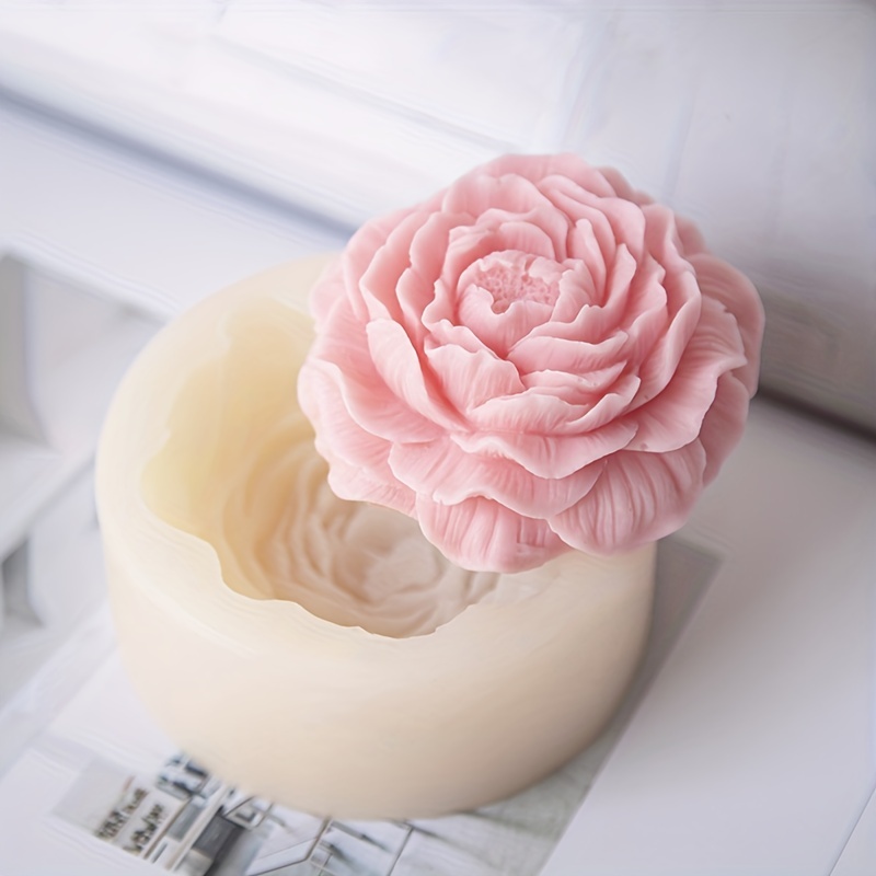 Large Peony Candle Mould Romantic Peony Mould 3D Silicone Mold Peony Flower  Candle Scented Candle Mould Gypsum Mold Resin Mold Epoxy Mold 