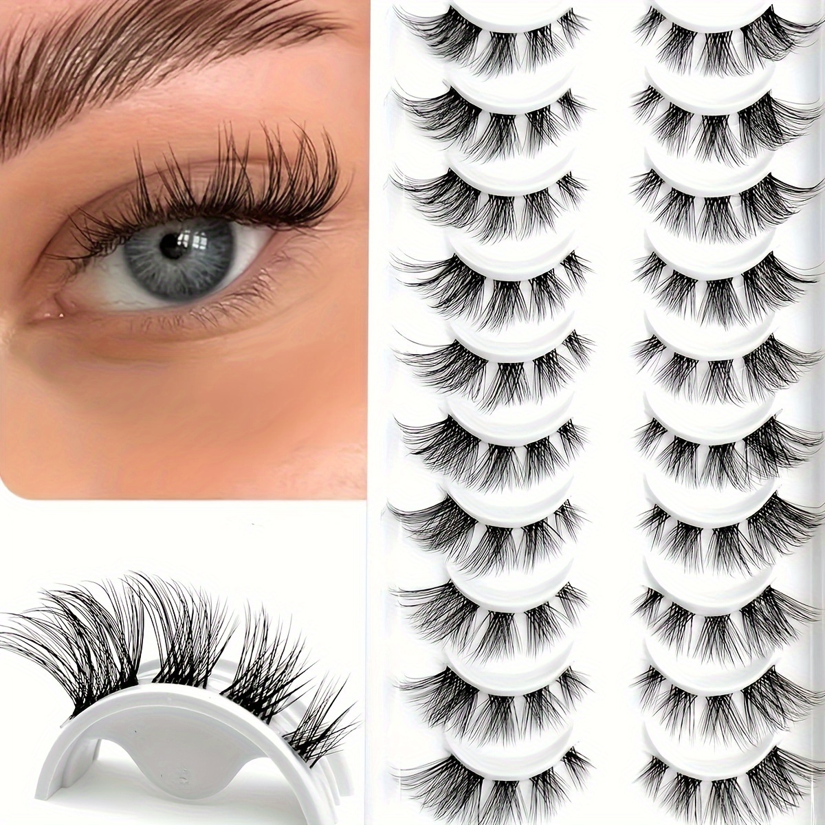 Cluster Lashes Natural Look, Wispy Manga Eyelash Extensions Strip