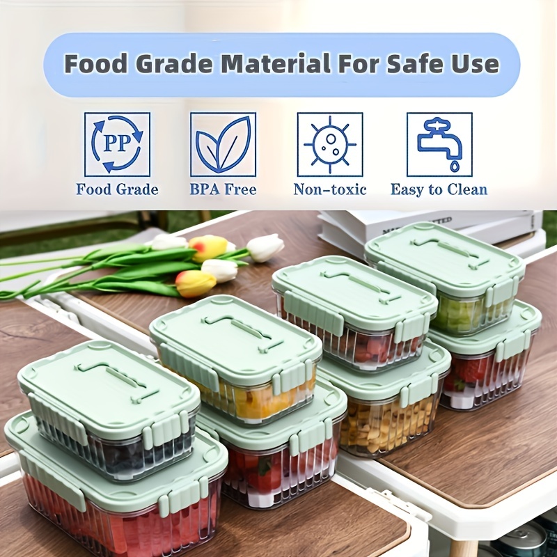 2pcs Fruit Box With Fork Outdoor Camping Storage Box