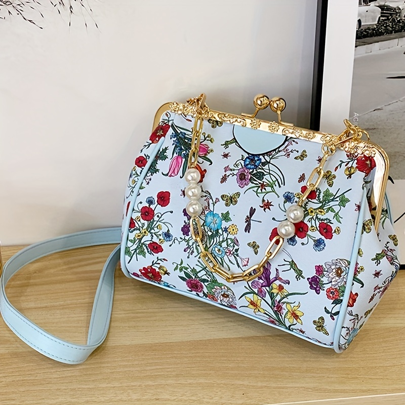 Floral Hand Painted Crossbody Clutch Bag For Women
